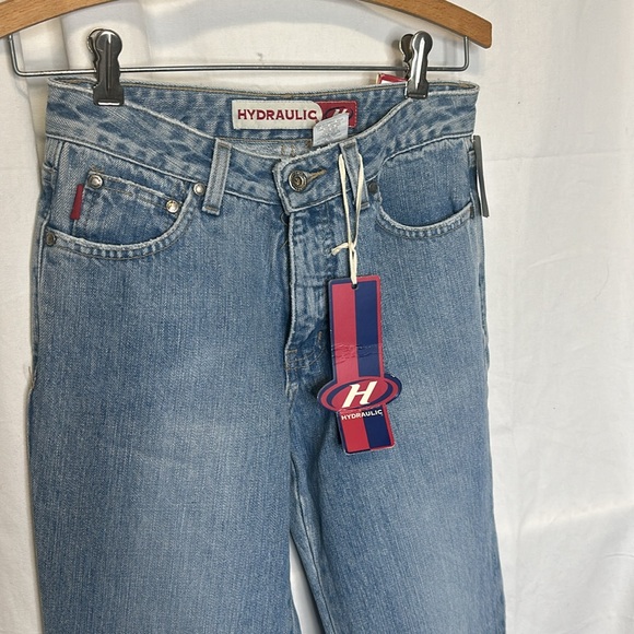 NWT VTG Y2K HYDRAULIC MOM JEANS EMBELLISHED HIPPIE DETAILS ON CUFF SIZE 5 f15 - Picture 3 of 9